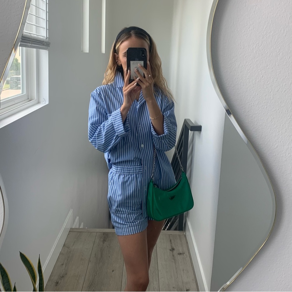 Aritiza Wilfred Blue Striped Set